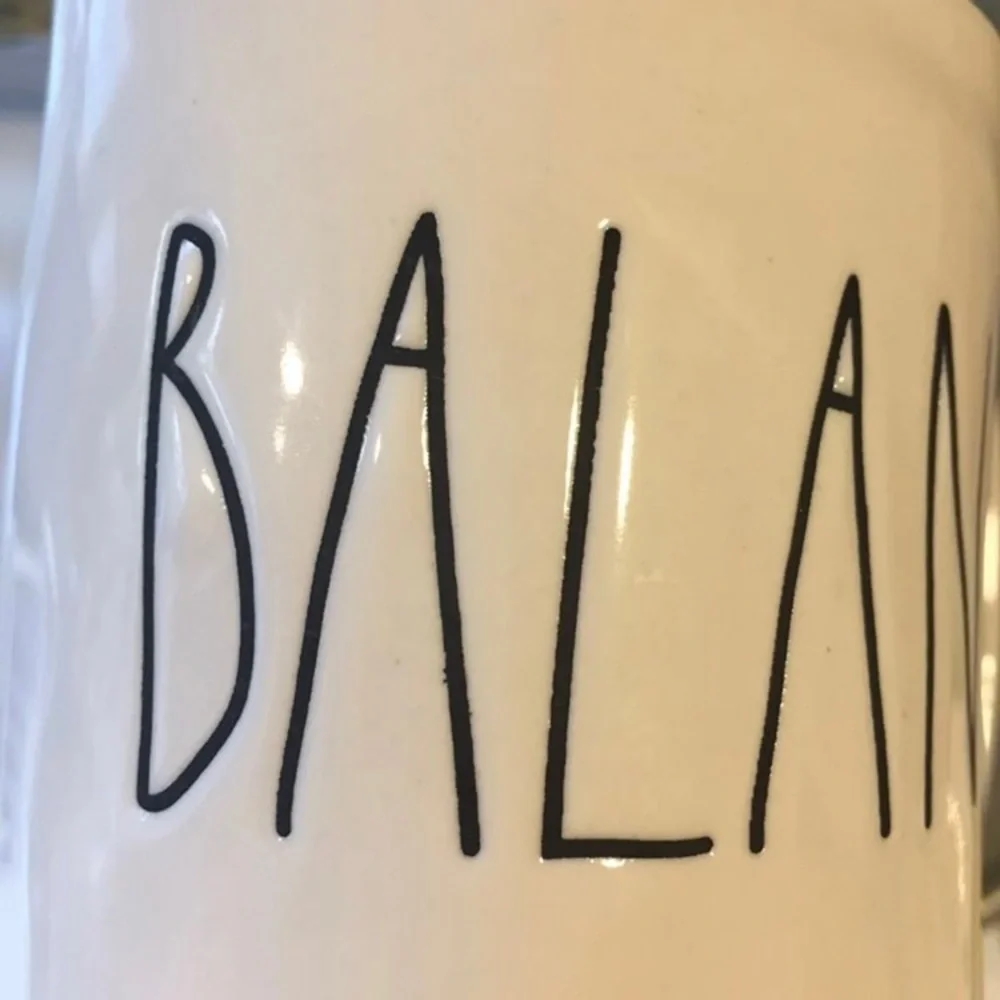 Rae Dunn Balance Mug NWT Coffee Tea ceramic gift black white